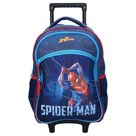 Sac à dos à roulettes rouge et bleu SPIDERMAN .